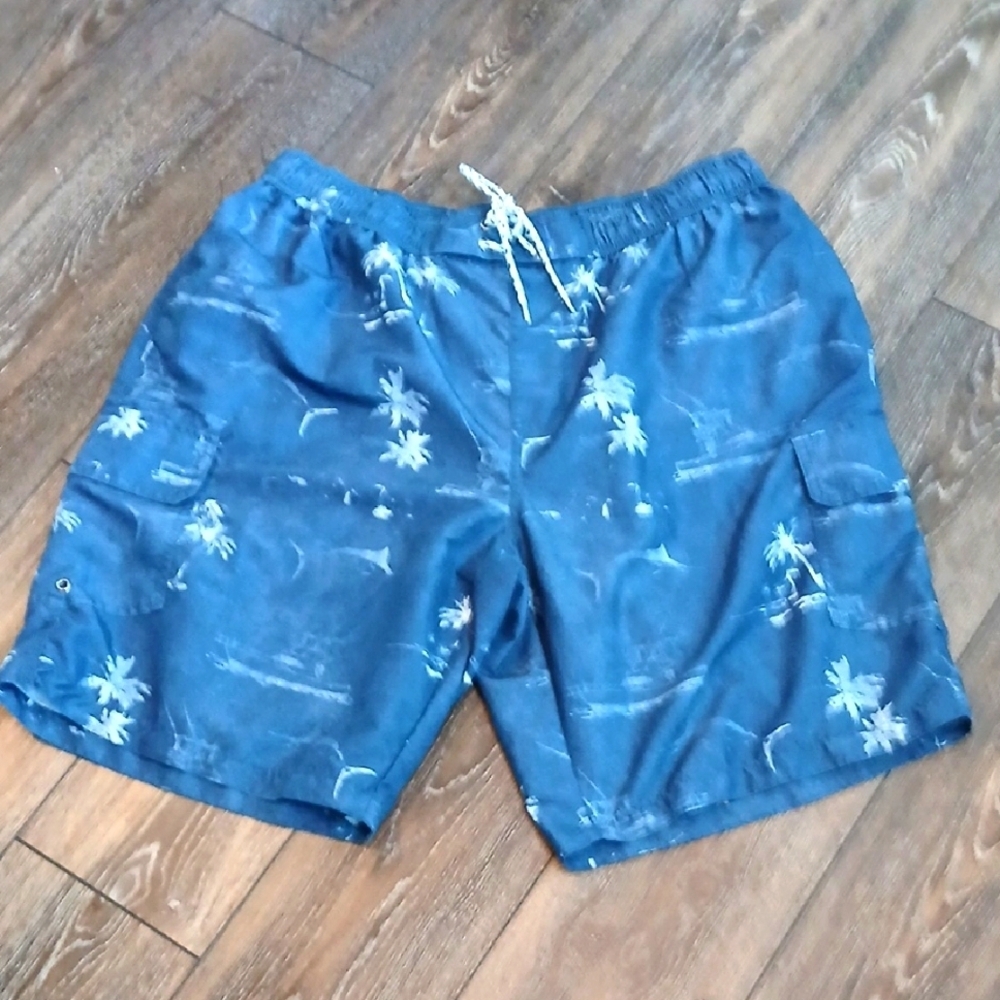 Foundry Blue Tropical Surf Beach Swimsuit Trunks Men's Size 2XL
